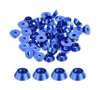 QUARKZMAN Paquet de 50 M4 Rondelles de Coupelle Conique Bleu Foncé | Joints en Aluminium Anodisé de Tête de Coupelle pour Vis RC/FPV/PC/Drone/Accessoires Mécaniques Pièces de Modèle
