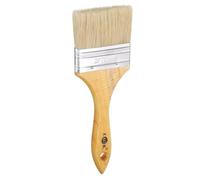 QUARKZMAN Pinceau À Peinture 3" Plat pour Réparation avec Poils Naturels Et Manche en Bois avec Trou pour Bricolage Peinture d'art Meubles Armoires Clôtures Murs Portes, Marron