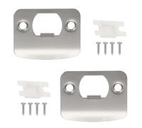 QUARKZMAN Plaques De Gâche D'Entrée À Verrou En Acier Inoxydable D Bloc De Came Rond Pour Porte D'Entrée Renforcer La Sécurité Argent Pack De 2