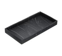 QUARKZMAN Plateau De Salle De Bain 7.9" x 3.9" pour Savons Clés Marbre Noir | Plateau Pour Distributeur De Savon En Silicone, Organisateur D'évier De Cuisine Incassable, Bougie Bijoux