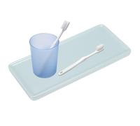 QUARKZMAN Plateau en céramique 8.1x3.7 pouces Surface émaillée | Organisateur de maquillage et gemmes imperméable rectangulaire, plateau de vanité de salle de bain, Vert clair