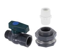 QUARKZMAN Pluie Baril Robinet Kit pour Réservoir Eau Aquarium Gris | 1 Ensemble, Tuyau arrosage Adaptateur, Plastique Pluie Baril Robinet avec 1 GHT Cloison Raccord