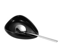 QUARKZMAN Porte-Cuillère À Café, Mini Porte-Cuillère En Céramique Support À Cuillère En Porcelaine Avec Cuillère À Café En Argent Pour Espresso Latte Cappuccino Dessert Cuisine Salle À