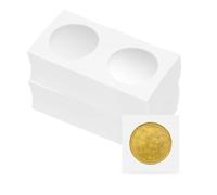 QUARKZMAN Porte-Monnaie 2" X 2", 100 Pcs Présentoir en Carton pour Pièces De 35mm/ 1.4" Accessoires De Collection pour Pièces De Collection, Blanc