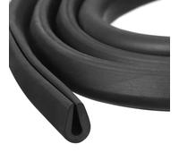 QUARKZMAN Profilé de Bord en Forme de U, Bande de Protection en Caoutchouc de 9,8 Pieds de Longueur, Convient aux Bords de 2,5-3 mm, (9/32" L x 25/64" H) Noir