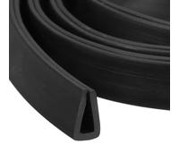 QUARKZMAN Profilé En U Bordure Longueur 6m Pour 4mm De Bordure Noir | Joint En Caoutchouc De Protection Bord Plat, 11/32" L x 7/16" H