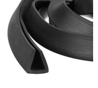 QUARKZMAN Profilé En U Pour Bordure, Longueur 6m Bande De Protection En Caoutchouc Pour Bordure Type Plat Adapté Pour Bord De 8mm, (11/32" L x 15/32" H) Noir