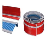 QUARKZMAN Protecteur de Bord D'Escalier Maison Bureau Bleu (4Ft) | Bandes de Garniture Auto-Adhésives pour Escaliers Intérieurs et Extérieurs, Nez D'Escalier Antidérapant