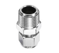 QUARKZMAN Raccord à Compression 10mm OD Tube x 1/2" Filetage Mâle NPT Adaptateur Droit en Acier Inoxydable Raccord à Compression pour Tubes et Tuyaux pour Huile Gaz Eau