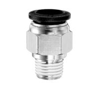 QUARKZMAN Raccord à Pousser pour Connecter Tube 12mm OD x 1/4" NPT Filetage Mâle Droit Connecteur Rapide Raccord de Tuyau D'Air en Cuivre pour Système D'Air Industriel PC12-N02, Noir