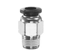QUARKZMAN Raccord à Pousser pour Connexion Tube 6mm OD x 1/8" NPT Filetage Mâle Droit Connecteur Rapide Raccords de Tuyau D'Air en Cuivre pour Système D'Air Industriel PC6-N01, Noir