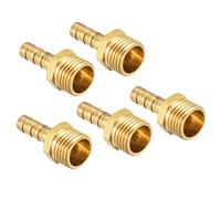 QUARKZMAN Raccord Cannelé G1/4 Filet Mâle 6mm x 5PCS - Laiton Droit Pour Tuyau Air, Eau, Carburant, Pneumatique - Or