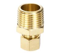 QUARKZMAN Raccord de compression en laiton 5/16 x 1/2 pouce | Union de compression, Connecteur, Filetage mâle, 1.4 pouce longueur, pour conduites d'air, d'huile, de carburant et de frein