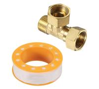 QUARKZMAN Raccord De Té En Laiton À Rotule 1/2" Femelle x Femelle x Mâle | Raccord En T À 3 Voies Pour Climatisation Réfrigération Plomberie