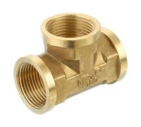 QUARKZMAN Raccord en T en Laiton, 3/4" x 3/4" x 3/4" Npt, Raccord en T à 3 Voies Femelle pour Connecter les Pipelines de Transport de Gaz, 1 Pièce