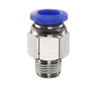 QUARKZMAN Raccord Rapide à Pousser pour Tube 8mm OD x 1/8" NPT Filetage Mâle Droit Connecteur Rapide pour Ligne D'Air en Cuivre pour Système D'Air Industriel PC8-N01, Bleu