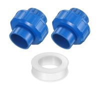 QUARKZMAN Raccord union en PVC 32mm 2 Pièces Bleu Double emboîture