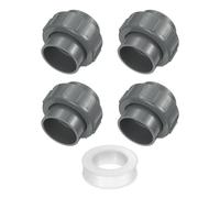 QUARKZMAN Raccord Union PVC 4 Pièces 50mm (1-1/2 pouce) Gris