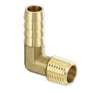 QUARKZMAN Raccords de Tuyau en Laiton 3/8" OD Barb x 1/4" Mâle NPT | Embout de Tuyau en Laiton 90 Degré Raccord Cannelé Pour Air Eau Carburant Pneumatique Connecteur Adaptateur pour la Connexion