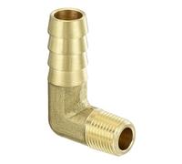 QUARKZMAN Raccords de Tuyau en Laiton 3/8" OD Barb x 1/8" Mâle NPT | Embout de Tuyau en Laiton 90 Degré Raccord Cannelé Pour Air Eau Carburant Pneumatique Connecteur Adaptateur pour la Connexion