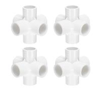 QUARKZMAN Raccords Tuyaux PVC à 6 Voies, 4 Pièces, Coude 1 Pouce, Raccord Tuyau à 90 Degrés, pour Meubles, Plomberie, Égouts, Alimentation Eau, Jardin, Blanc