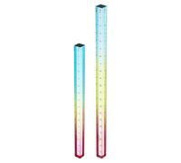 QUARKZMAN Règle Droite Transparente en Acrylique 15/20 cm 2 Pièces | Outil de Mesure en Plastique, Dégradé Transparent, Tridimensionnel, Cube Carré, pour Salle de t Bureau, Coloré