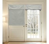 QUARKZMAN Rideau de Porte 100% Occultation 76x102 cm Gris Clair | Rideau de Fenêtre pour Porte Française, Isolation Thermique, Attache, 1 Pièce, Décoration pour Chambre Cuisine Petite Fenêtre