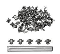 QUARKZMAN Rivets Pyramid Rapid 8mm 50 pièces Gris | Pointes Punk Rapides, ornementation Maroquinerie avec Poinçon, pour Têtes Clous Rock, Vêtements, Ceintures, Sacs, Chaussures