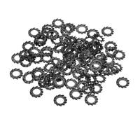 QUARKZMAN Rondelles Frein Dents Externes M5 Acier Au Carbone Noir 100Pcs | Rondelles Frein Crantées, pour Boulon Vis Équipement Mécanique Fixations