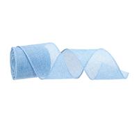 QUARKZMAN Ruban En Toile De Jute Bordure Filée Rubans Bleu Clair 2-1/2 Pouce x 5 Yard Ruban Filé Pour Emballage Cadeau, Nœud, Couronne, Sapin De Noël, Bouquet De Fleurs