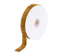 QUARKZMAN Ruban en Velours Pailleté Métallique 13/16 Pouce x 10 Yards Ruban à Paillettes Unilatéral pour L'Artisanat de Noël Emballage de Cadeaux Décoration de Nœud Orange