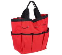 QUARKZMAN Sac à Outils de Jardin 24 cm x 15 cm x 30 cm Grand Sac en Tissu Oxford avec Poches Sac Fourre-Tout de Jardinage Organisateur d'Outils de Jardinage Stockage, Rouge