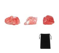 QUARKZMAN Sac Vases 2 Cristal Rouge, Cristaux Bruts De Quartz Pierres|Pièces Réelles revêches Avec En Velours Pour Remplissage De Décoration De Fond Paysager Collection Maison ornementation