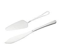QUARKZMAN Set de Couteau et Spatule à Gâteau, Set de Découpe de Gâteau 11/9 Pouces, Set de Service à Gâteau en Acier Inoxydable pour Spatule à Pizza Cadeau de Fête, Argent