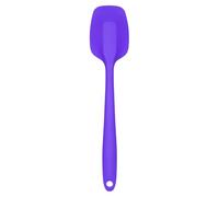 QUARKZMAN Spatule en silicone et caoutchouc à manche long violet | Résistant à la chaleur, antiadhésif, racloirs flexibles sans couture, cuillère intégrée, pour cuisson, mélange, retournement