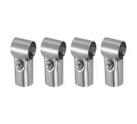 QUARKZMAN T Tuyau Collier Connecteur 4pcs Structural Tuyau Connecteur Chaîne Lien Clôture Pince Inox Acier Coin Raccord Fin Rails Pince, Ajustement OD 1 pouce(25 mm)