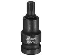 QUARKZMAN T50 Douille Torx 55mm/2.17" Acier S2 Douille Cliquet Bits Noir | Longueur, 1/2", Entraînement Carré, Étoile 6 Points, Prolongation, Impact Bit Power Nut Driver Set