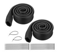 QUARKZMAN Tube isolant mousse 2-3/8" (60mm) x 6 pieds Noir 2 Pièces | Enveloppe pour tuyaux, conservation de chaleur, contre le gel, usage extérieur, avec attaches de serrage