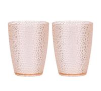 QUARKZMAN Verres À Boire Réutilisables En Plastique Transparent, 9.8oz Set De Verres À Boire En Plastique À Motifs Gobelins Tasse À Eau Incassable Empilable Pour Bière Eau Jus (Rose, 2Pcs)