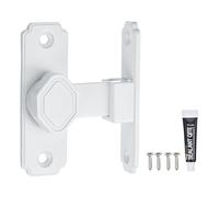 QUARKZMAN Verrou Pour Porte Coulissante, Verrou À Bascule 90 Degrés, Loquet De Sécurité En Alliage D'Aluminium Avec Vis Et Adhésif Sans Clous Pour Jardin Salle De Bain Garage, Blanc