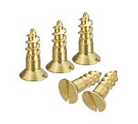 QUARKZMAN Vis À Bois En Laiton, 10Pcs M4.5 x 16mm À Fente Tête Plate Auto-Taraudeuse Pour Meubles De Menuiserie