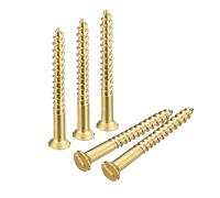 QUARKZMAN Vis à Bois en Laiton, 30Pcs M2 x 20mm à Tête Plate à Fente Auto-Taraudeuses pour Meubles De Menuiserie