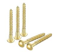 QUARKZMAN Vis à Bois en Laiton M5 x 40mm à Tête Ronde Fendue 10pcs | Vis Autotaraudeuses pour le Travail du Bois