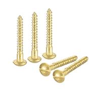 QUARKZMAN Vis à Bois M2.5 x 20mm à Tête Ronde Fendue en Laiton, Vis Autotaraudeuses pour le Travail du Bois, 60 Pièces