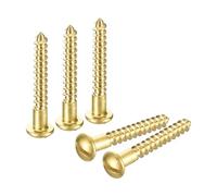 QUARKZMAN Vis à Bois M3.5 x 25mm à Tête Ronde Fendue en Laiton, Vis Autotaraudeuses pour le Travail du Bois, 60 Pièces