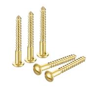 QUARKZMAN Vis à Bois M3.5 x 30mm à Tête Ronde Fendue en Laiton, Vis Autotaraudeuses pour le Travail du Bois, 40 Pièces