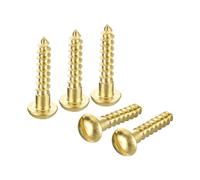 QUARKZMAN Vis à Bois M6 x 30mm à Tête Ronde Fendue en Laiton, Vis Autotaraudeuses pour le Travail du Bois, 10 Pièces
