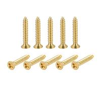 QUARKZMAN Vis en Bois en Laiton, M3x20mm Phillips Tête Plate Auto-Taraudeuse pour Charnières de Porte, Meubles en Bois, Appareils Ménagers 50 Pièces
