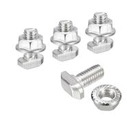 QUARKZMAN Vis en T avec Boulon M8x16mm et Écrous à Bride Hexagonale M8, 30 Ensembles de Boulons en T à Tête de Marteau et Tige en T pour Profilé en Aluminium de Série 30