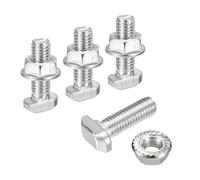 QUARKZMAN Vis en T avec Boulon M8X25mm et Écrous à Bride Hexagonale M8, 30 Ensembles de Boulons en T à Tête de Marteau et Tige en T pour Profilé en Aluminium de Série 30
